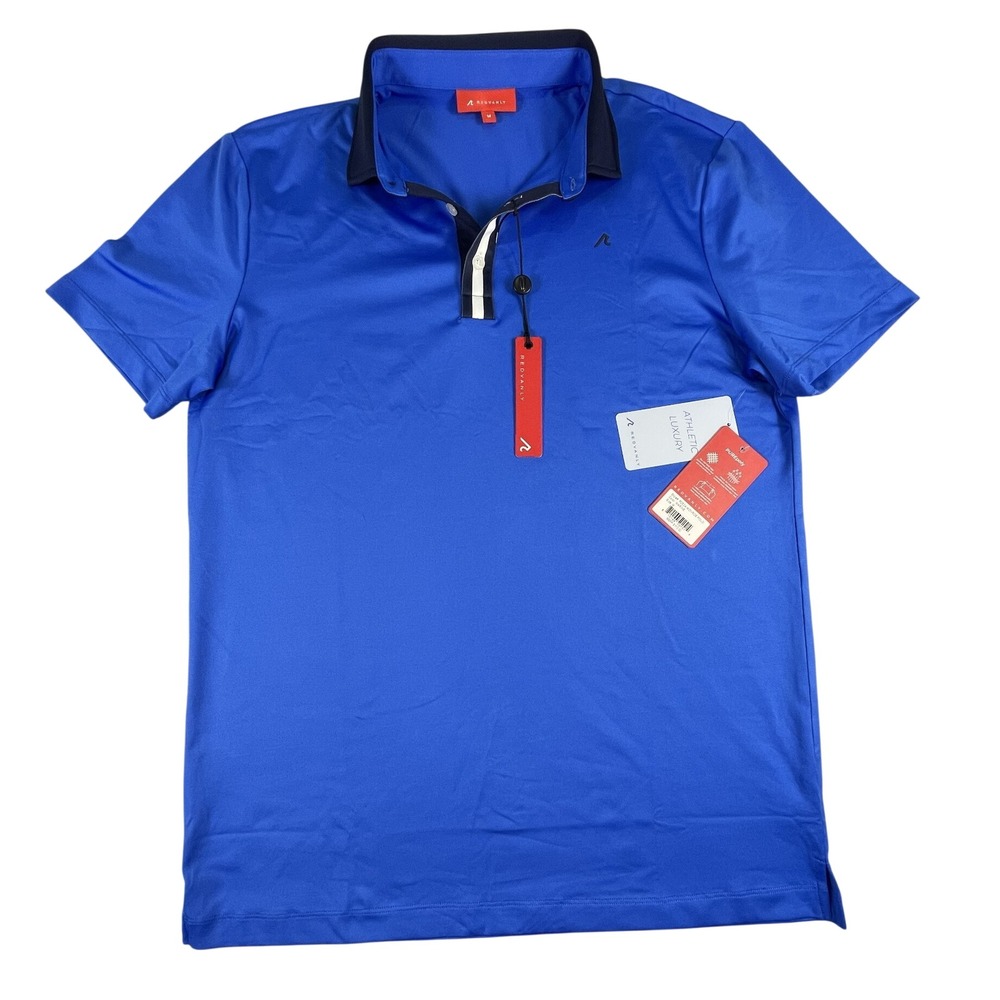 Redvanly Polo Shirt Mens M Marine Monroe Polo Athletic Luxury Short Sleeve Blue